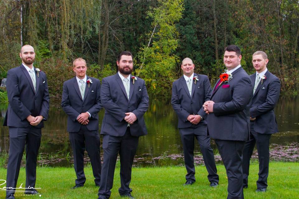 The groom and groomsmen