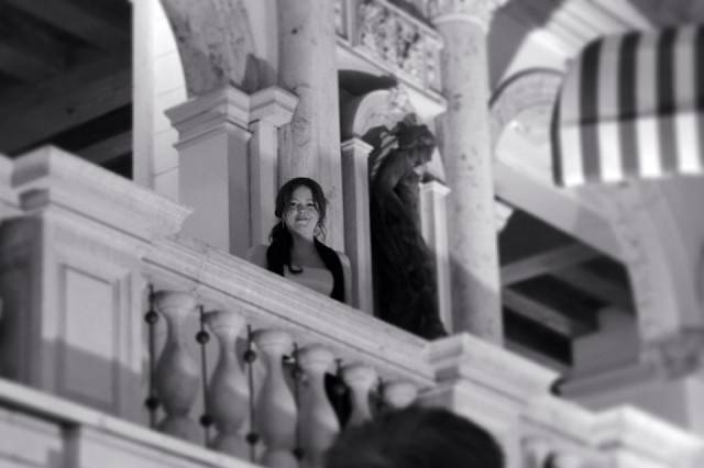 Bride at the balcony