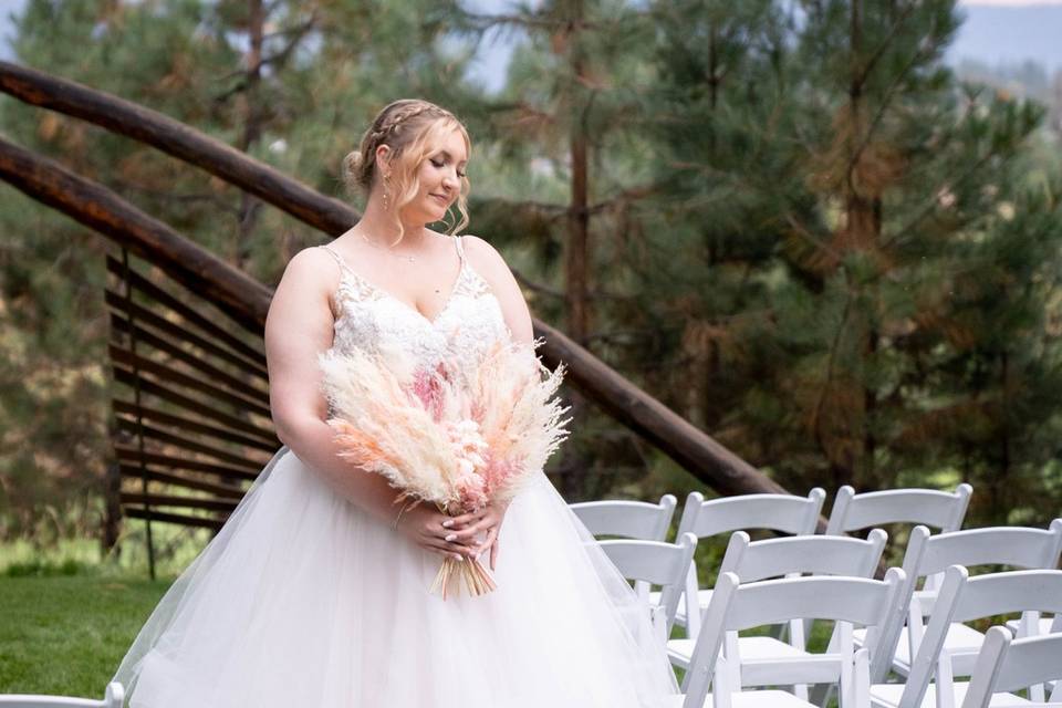 Bride at forest ceremony