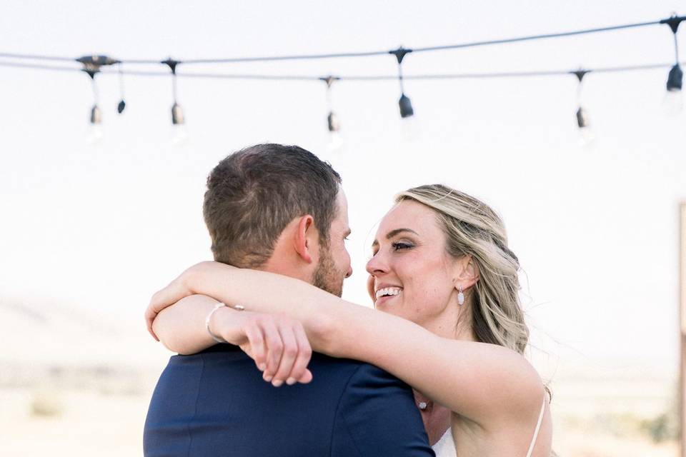 Happy couple's first dance