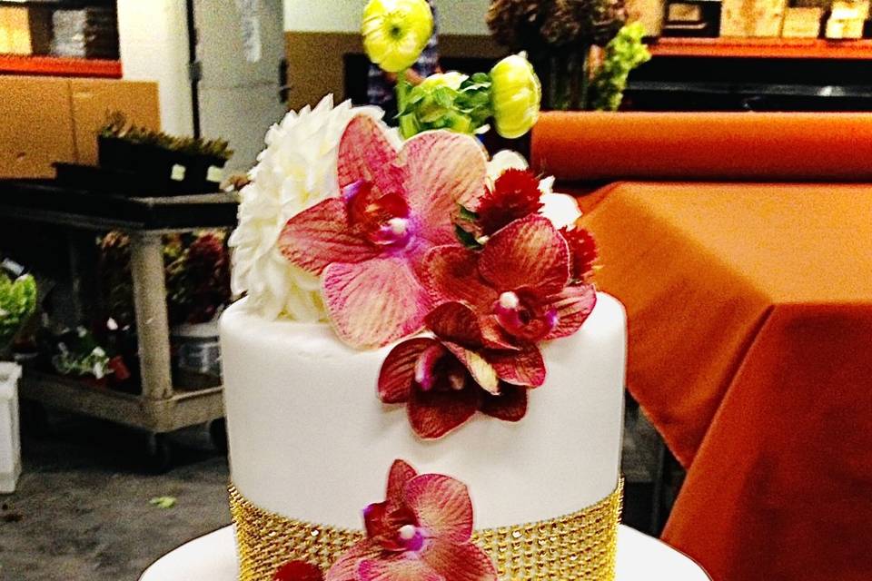 Fall floral cake decore