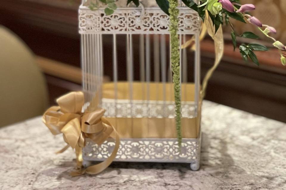 Floral cage for envelopes