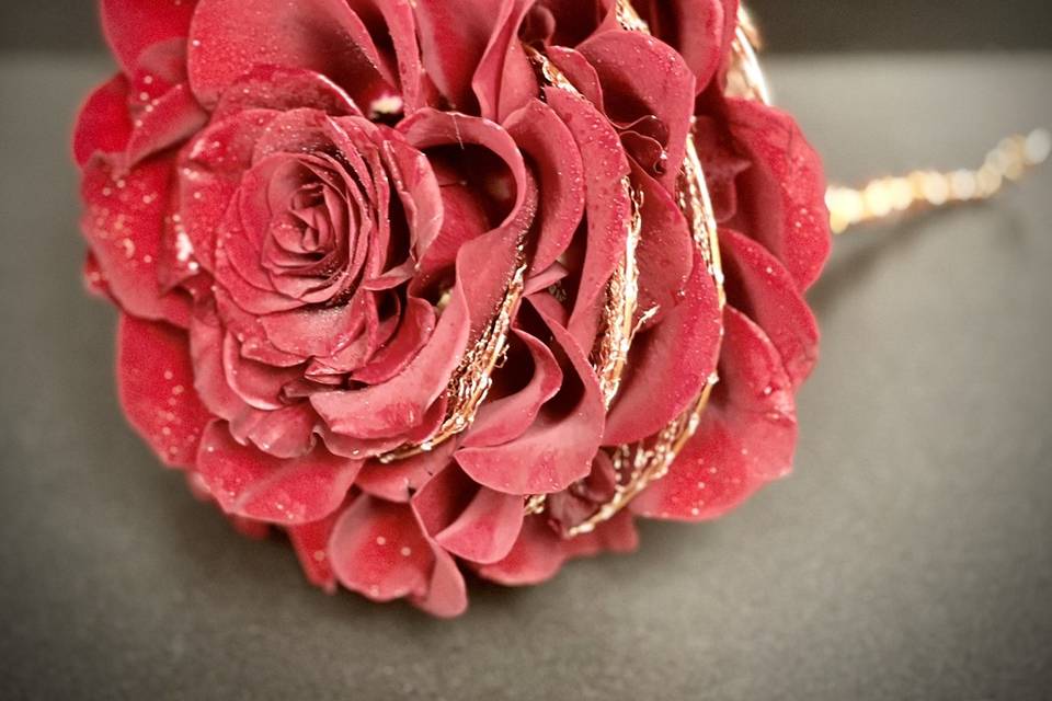 Giant red rose bridal bouquet