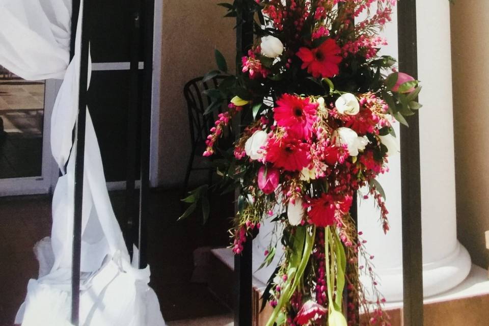 Hot pink peony arch flowers