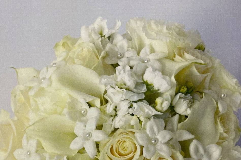 All white bouquet