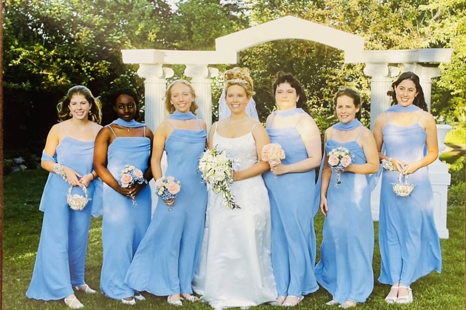 Blue bridal party