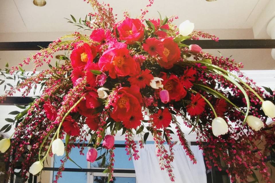 Hot pink peony arch