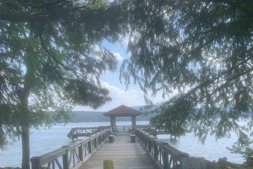 Pier with double gazebo