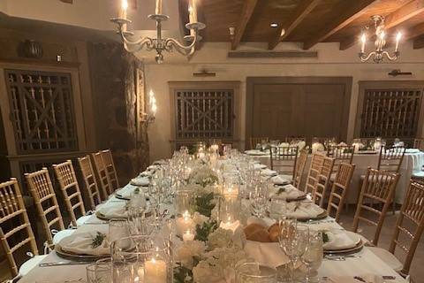 Long table with house settings