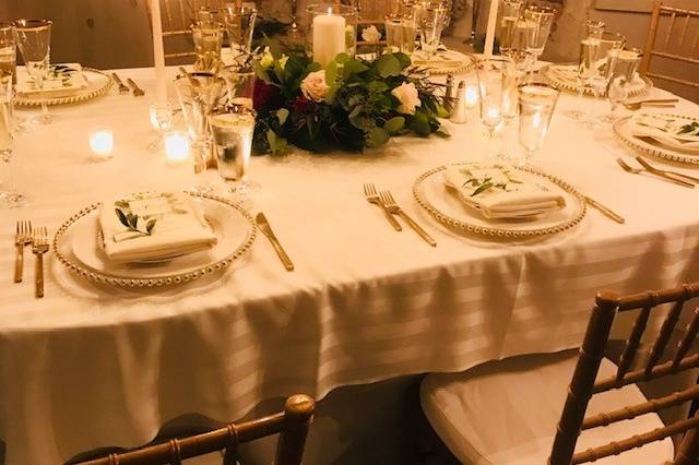 Silver Vault table setting