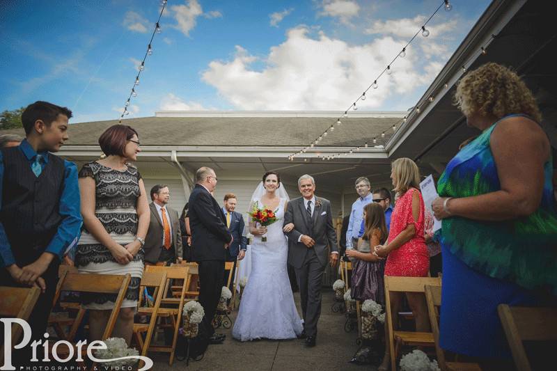 Bride in her white gown