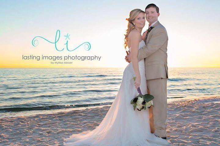 Newlyweds at the beach