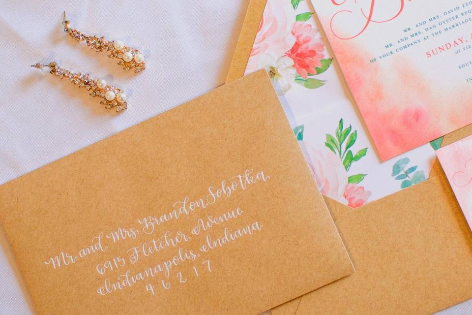 Living Coral Invitation Suite