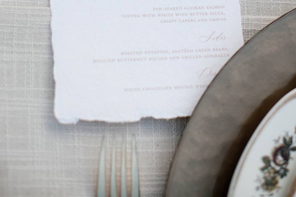Menu and Place Card