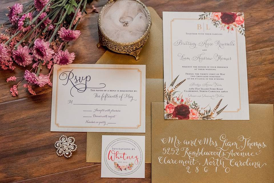 Burgundy Wedding Invitation