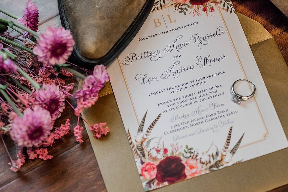 Burgundy Wedding Invitation