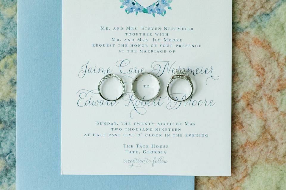 Blue Wedding Invitation Suite