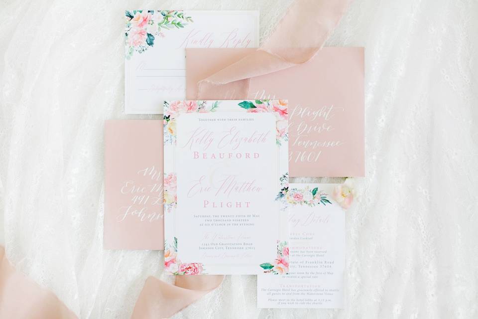 Pink-infused invitations