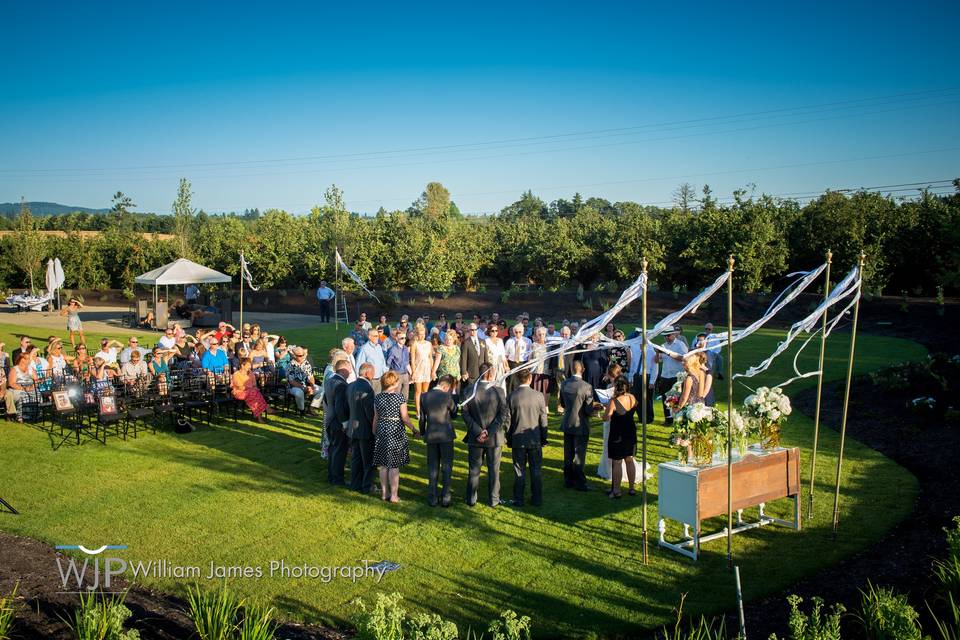 Outdoor wedding ceremony