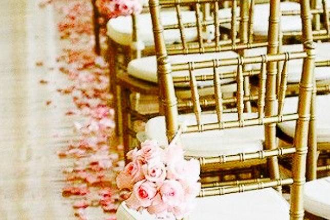 Pretty chairs with pink roses