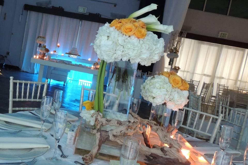 Tall floral centerpieces