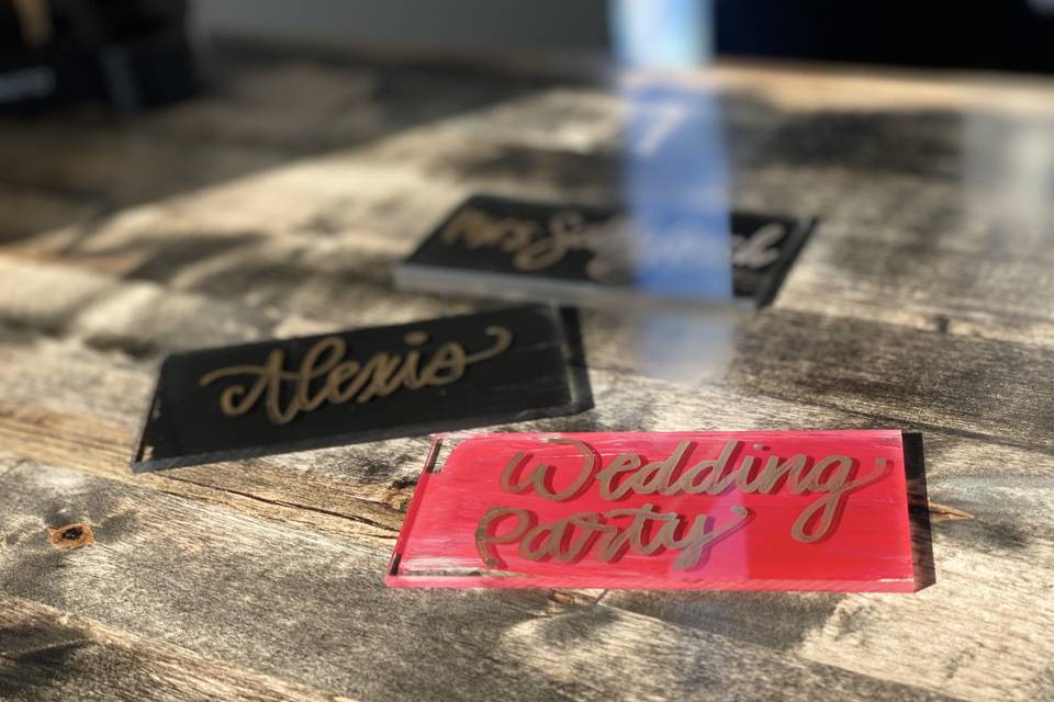 Sample place cards