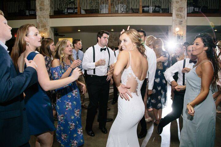 Bride getting down with Guests