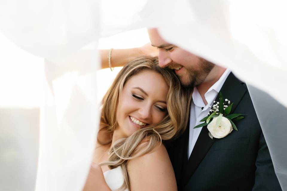 Bride & groom golden hour