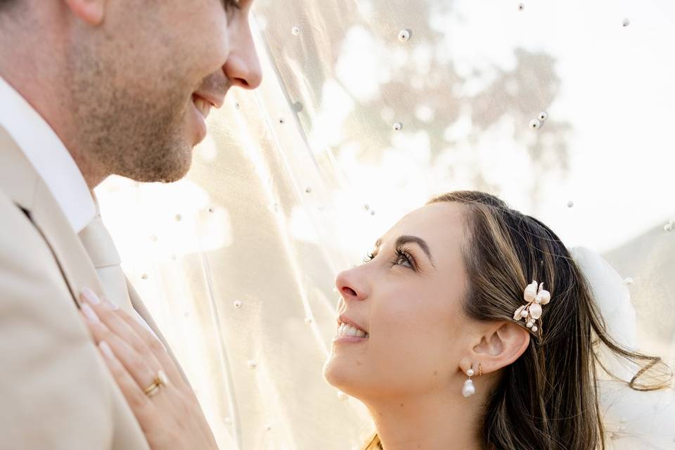 Bride & groom sunset