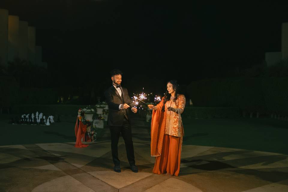 Bride and Groom Sparklers