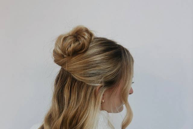 Half up bun