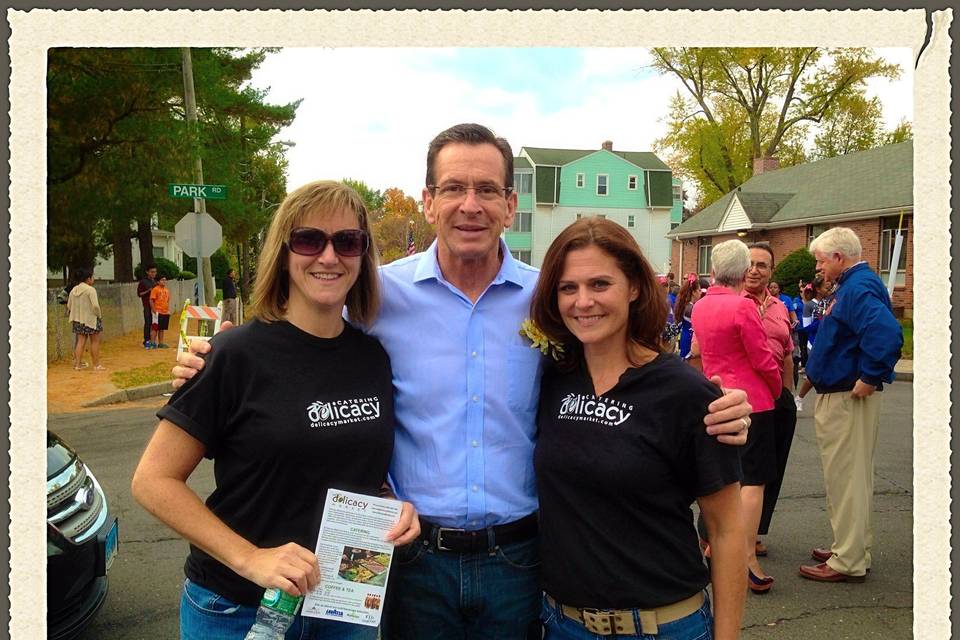 Governor Malloy and our StaffDelicacy Catering