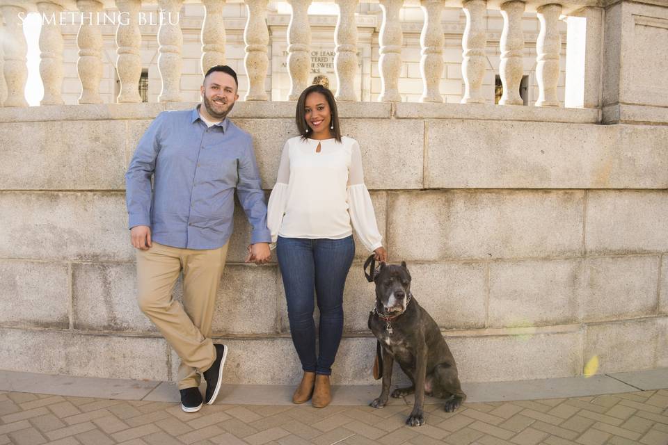 Couple with their dog