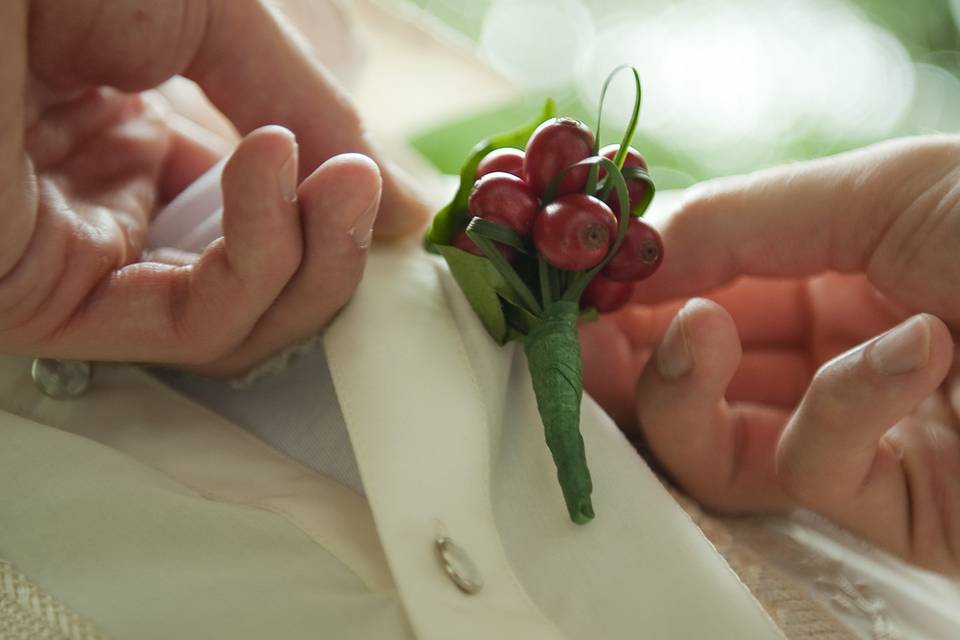 Coffee bean boutonniere