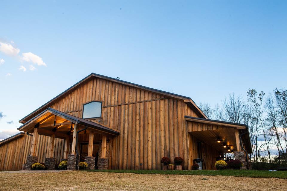 Front and side view of barn