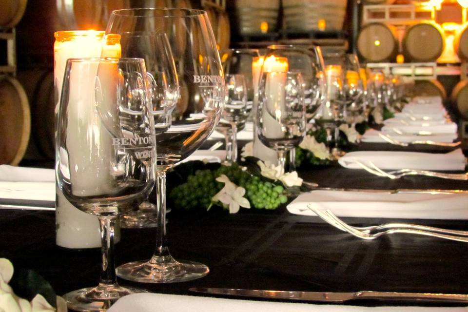 Candle lit table setting