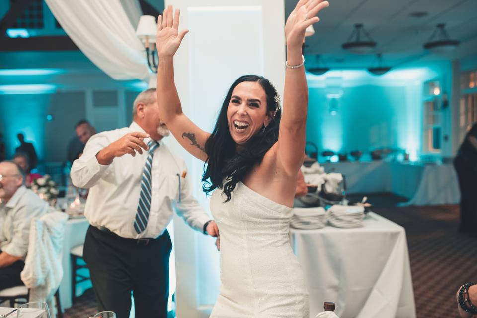 Bride enjoying the dance floor