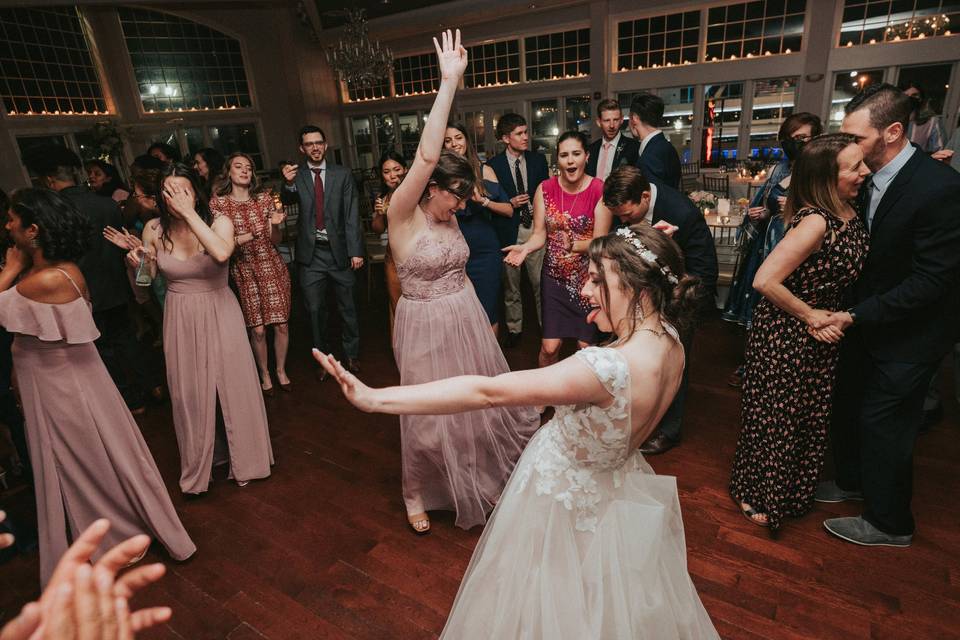 Bride having fun