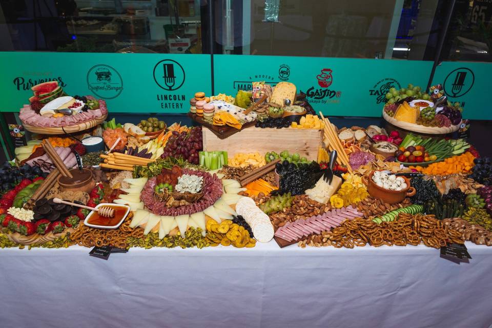 A snack display for 200 guests