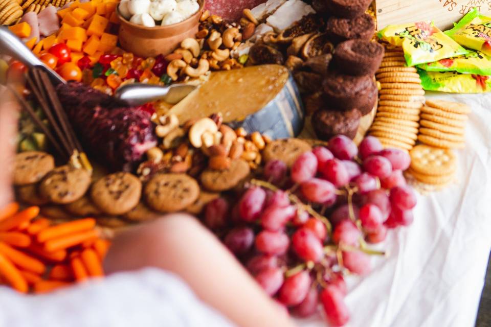 An eclectic epic cheese board