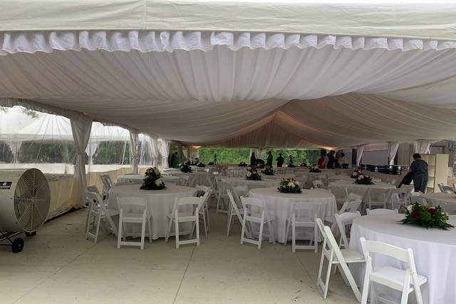 Outdoor venue with big top