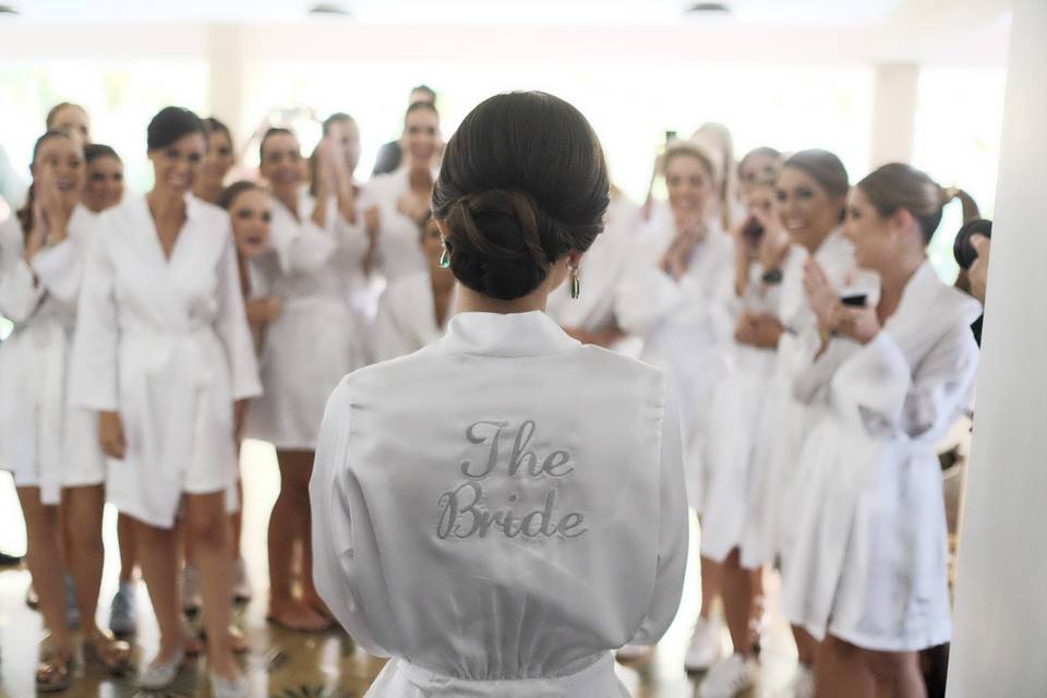 The bride with bridesmaids