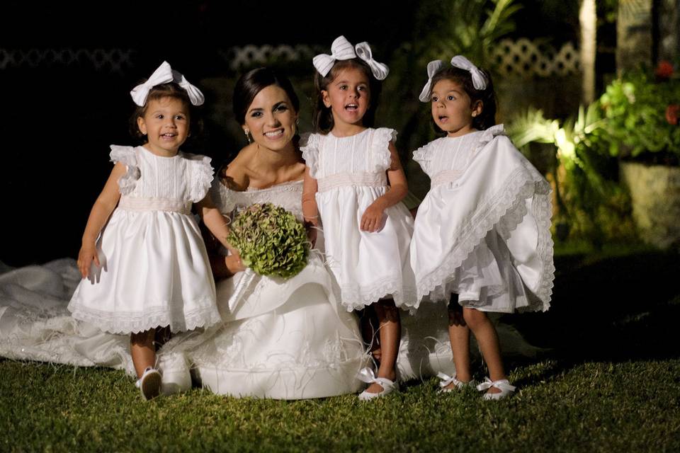 The bride with guests