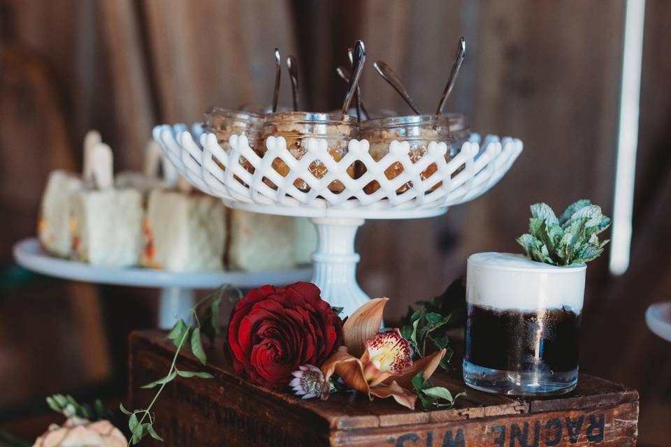 Rustic sweets table