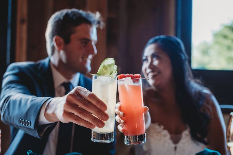 Couple making a toast