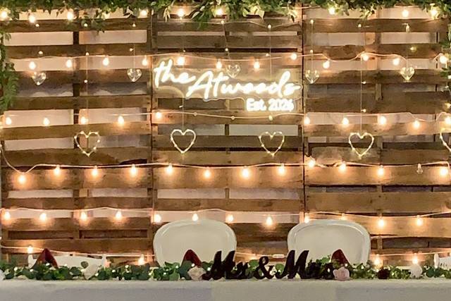 Head table backdrop