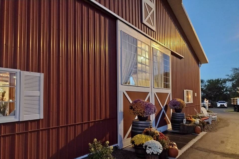 Fall evening side of barn
