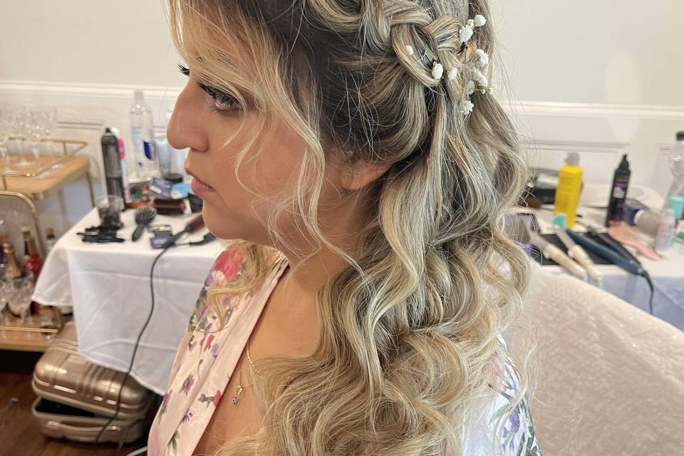 Bride hair and makeup