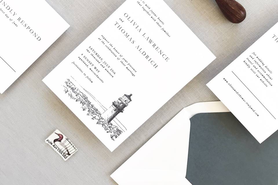 Stylish invitations with envelope