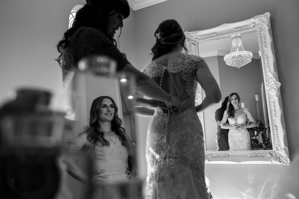Bride Getting dressed